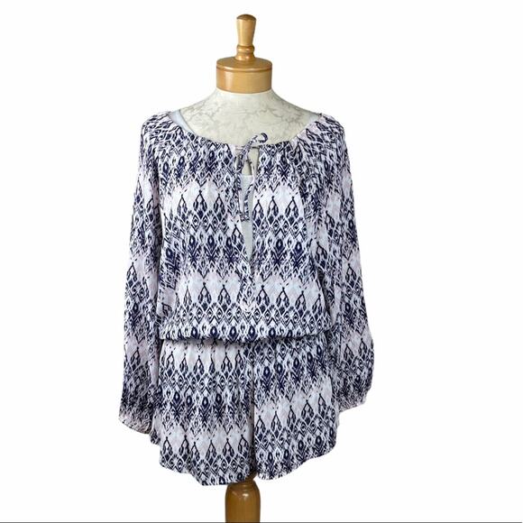 Eberjey Rumba Reed Short Romper Ikat Pink Blue S/M - Picture 2 of 11